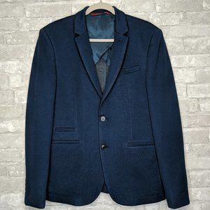 Zara Man Basic Suit Jacket Coat Blazer Blue Sz 38